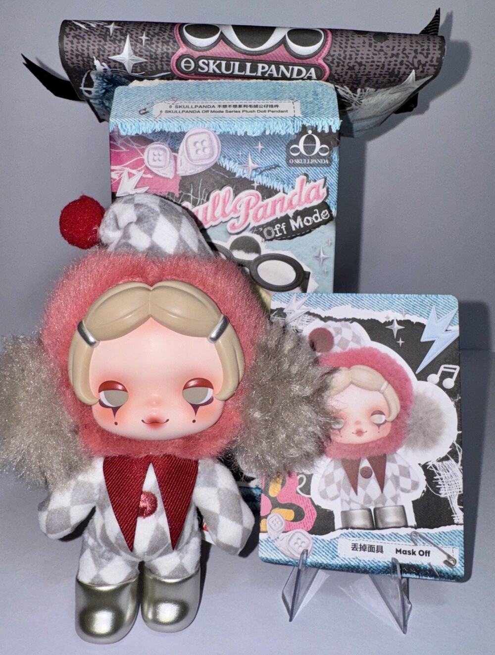 Pop Mart Skullpanda Off Mode Plush Pendant Blind Box Confirmed Mask Off